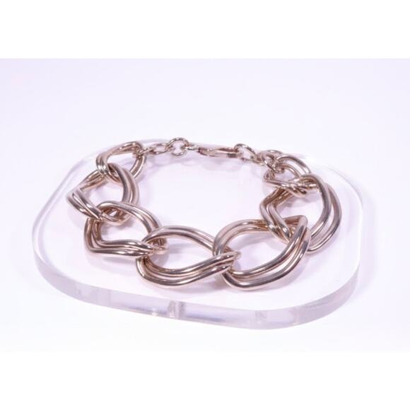 Banana Republic Women's Gold Double Link Chunky Glamour Bracelet NWT 45 - Picture 1 of 7